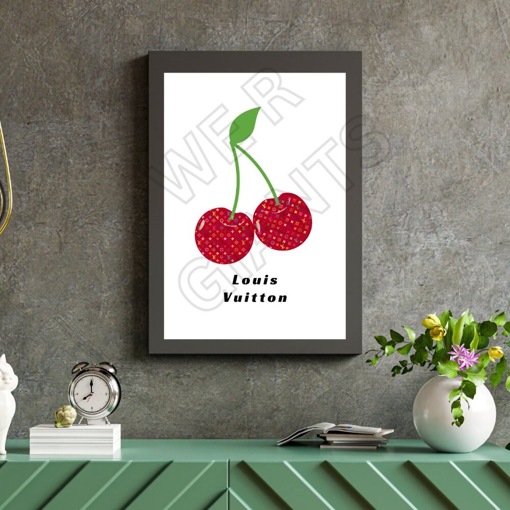 LOUIS VUITTON Cherry 11x17 Art Print- Luxury Art Print, LV, Trendy, Cherries